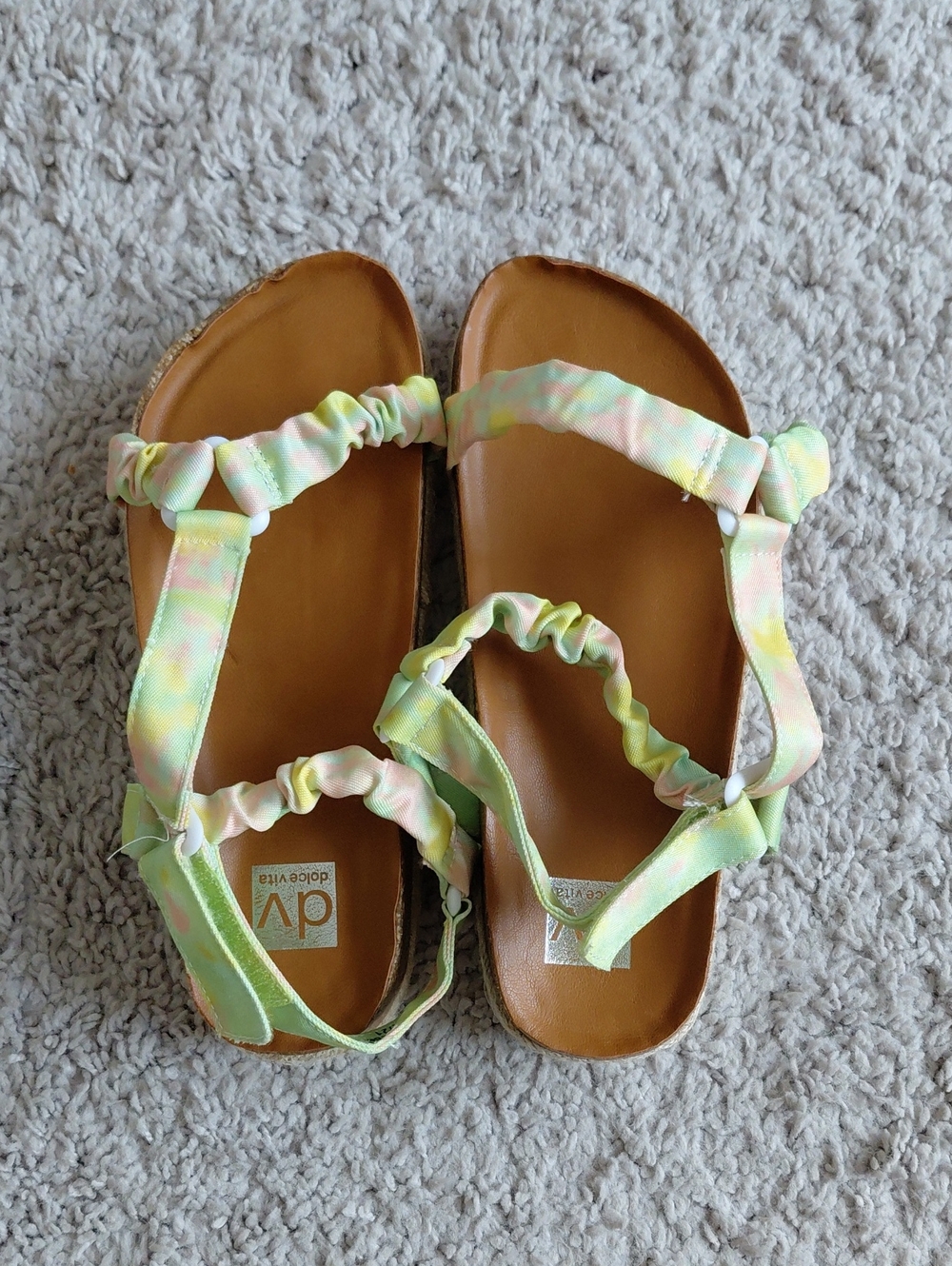 Dolce Vita Girls Pastel Tie-Dye Strappy Sandals